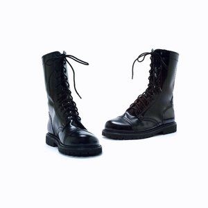 black men's High Boots Camp Army Soldier Shoes
